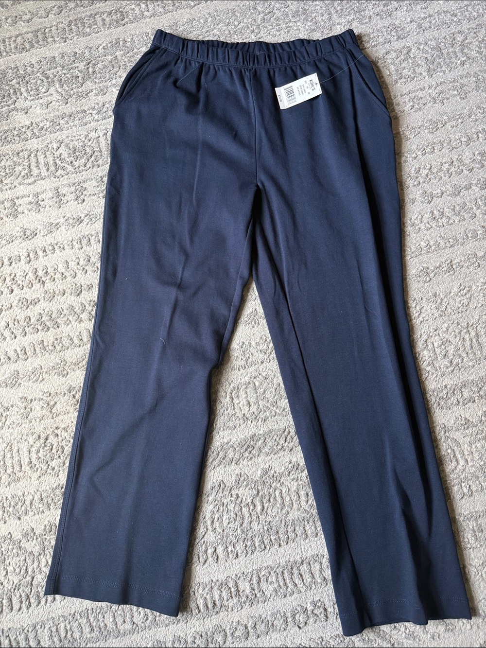 Women’s Navy Straight-Leg Pull-On Pants